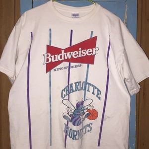 Vintage Budweiser Charlotte Hornets t shirt